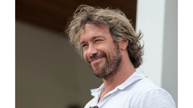 Lugano durante treinamento do São Paulo em 2020.
