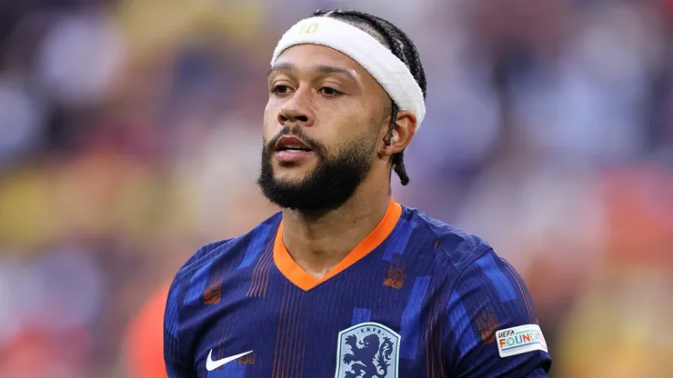 Memphis Depay da Holanda durante a partida das oitavas de final do UEFA EURO 2024 entre Romênia e Holanda na Arena de Futebol de Munique em 02 de julho de 2024 em Munique, Alemanha. (Foto: Alex Livesey/Getty Images)