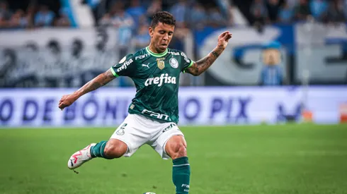 Marcos Rocha jogador do Palmeiras durante partida contra o Gremio no estadio Arena do Gremio pelo campeonato Brasileiro A 2023.