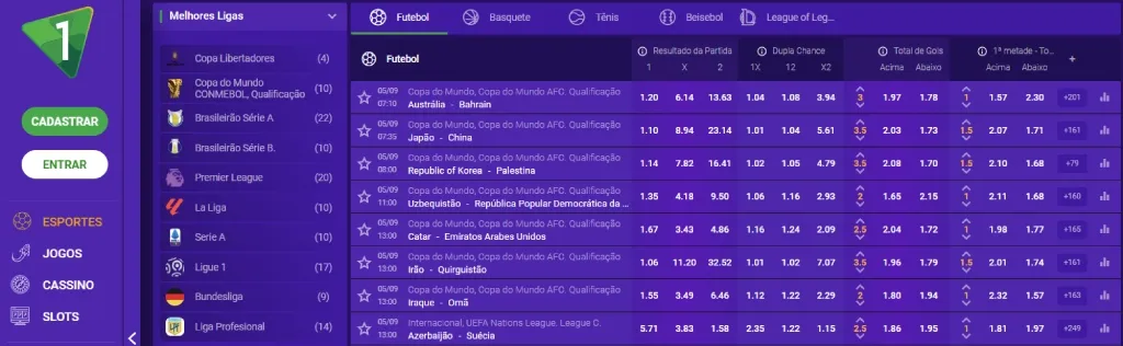 Captura de tela do cassino ao vivo no site da Aposta1.