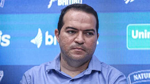 Marcelo Paz durante apresentação oficial do Goleiro João Ricardo como jogador do Fortaleza em coletiva de imprensa realizada no Estádio Alcides Santos. Foto: Lucas Emanuel/AGIF