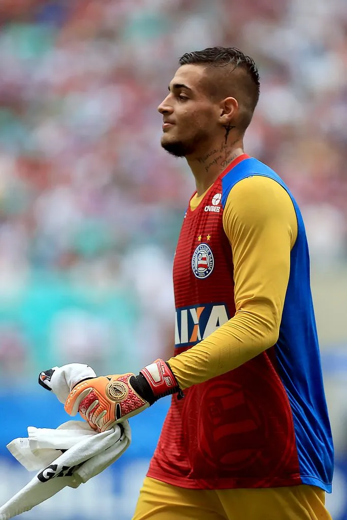 Goleior Jean Fernandes em partida pelo Bahia em 2017 (Imagem: Felipe Oliveira / EC Bahia)