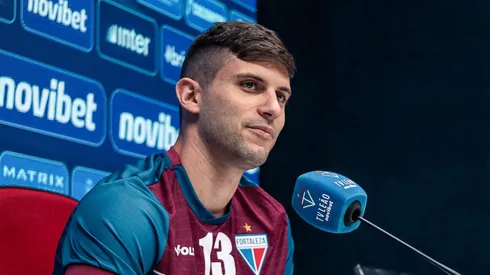 Kuscevic, zagueiro do Fortaleza, em entrevista coletiva.