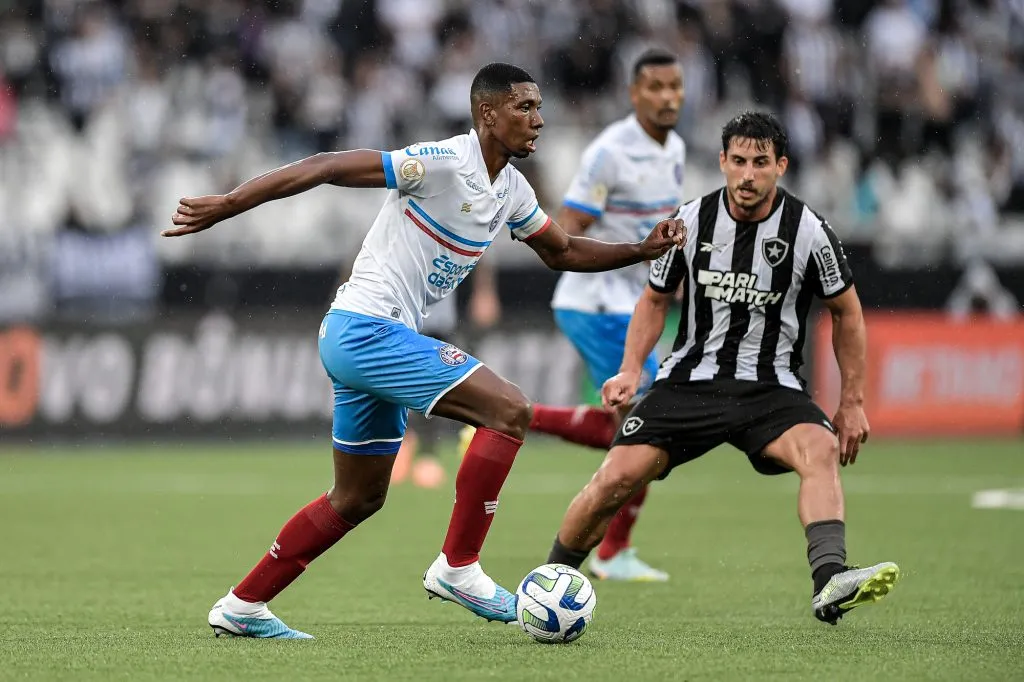 Kanu jogador do Bahia durante partida contra o Botafogo no Engenhão pelo campeonato Brasileiro A 2023. Foto: Thiago Ribeiro/AGIF