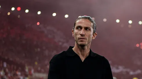 Filipe Luís, técnico do Flamengo, durante partida contra o Corinthians, pela Copa do Brasil.