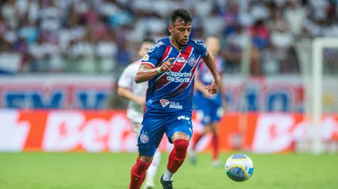Lucho Rodriguez jogador do Bahia durante partida contra o Internacional no estadio Arena Fonte Nova pelo campeonato Brasileiro A 2024.