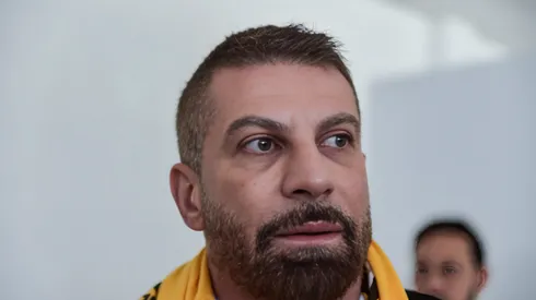 Pedrinho, candidato da chapa Sempre Vasco, durante a eleição a qual elege o Presidente do Vasco da Gama para o Triênio 2024 a 2026, realizada na Sede do Calabouço, centro do Rio de janeiro.