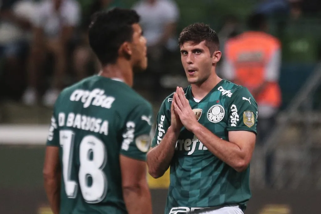 Kuscevic jogador do Palmeiras lamenta chance perdida durante partida contra o Atletico-MG no estadio Arena Allianz Parque pelo campeonato Brasileiro A 2021. Foto: Ettore Chiereguini/AGIF