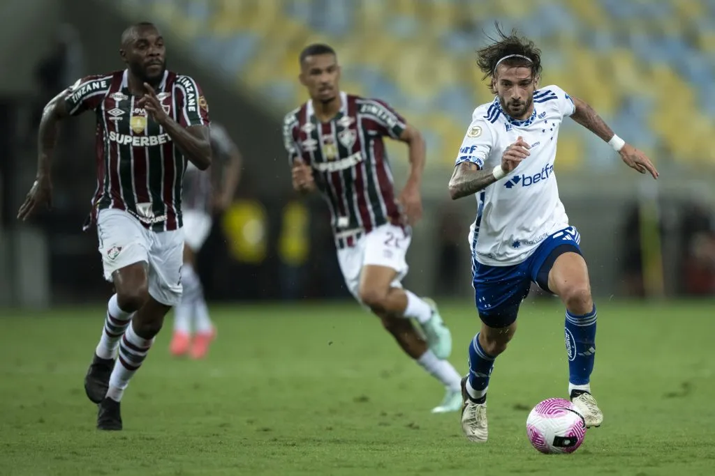 Lautaro Diaz jogador do Cruzeiro durante partida contra o Fluminense no Maracanã pelo campeonato Brasileiro A 2024. Foto: Jorge Rodrigues/AGIF
