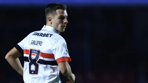 Giuliano Galoppo, jogador do São Paulo, durante partida contra o Cuiabá, pelo Campeonato Brasileiro.
