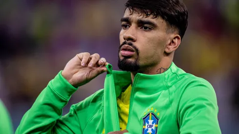 Lucas Paqueta jogador do Servia durante partida contra o Brasil no estadio Lusail pelo campeonato Copa do Mundo 2022.