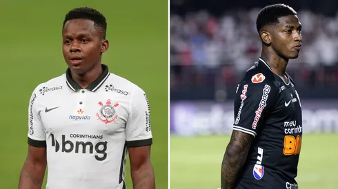 Foto 1: Marcello Zambrana/AGIF / Foto 2: Daniel Vorley/AGIF – Cazares e Yony González com a camisa do Corinthians em 2020.