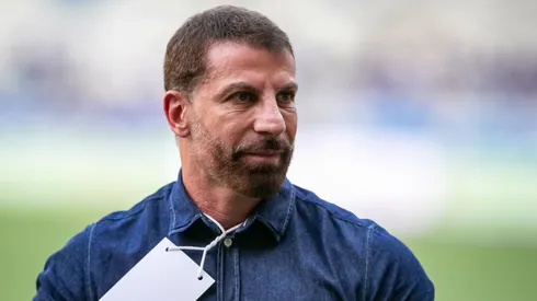 Pedrinho presidente do Vasco durante partida contra o Cruzeiro no estádio Mineirão pelo campeonato Brasileiro A 2024. Foto: Fernando Moreno/AGIF