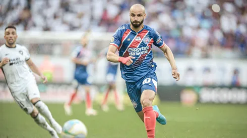 Thaciano jogador do Bahia durante partida contra o Botafogo no estadio Arena Fonte Nova pelo campeonato Brasileiro A 2024.