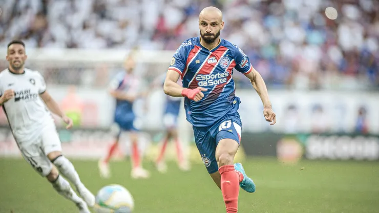 Thaciano jogador do Bahia durante partida contra o Botafogo no estadio Arena Fonte Nova pelo campeonato Brasileiro A 2024.