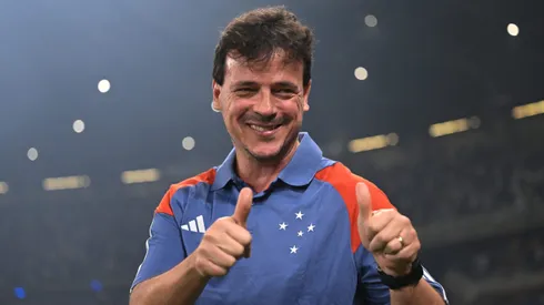 BELO HORIZONTE, BRAZIL - SEPTEMBER 26: Fernando Diniz, Head Coach of Cruzeiro smiles during the Copa CONMEBOL Sudamericana 2024 Quarterfinal Second Leg match between Cruzeiro and Libertad at Mineirao Stadium on September 26, 2024 in Belo Horizonte, Brazil. (Photo by Pedro Vilela/Getty Images)