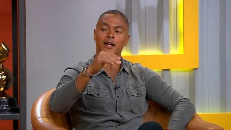 Dodô, ex-jogador e comentarista do Grupo Globo, durante programa Boleiragem, do SporTV.