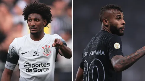 Talles Magno e Alex Santana, jogadores do Corinthians. Fotos: Ettore Chiereguini/AGIF