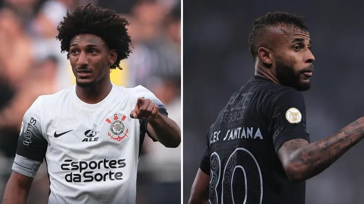 Talles Magno e Alex Santana, jogadores do Corinthians. Fotos: Ettore Chiereguini/AGIF