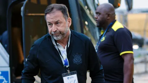 Augusto Melo, presidente do Corinthians durante chegada da equipe para partida contra o Sao Bernardo no estadio Primeiro de Maio pelo campeonato Paulista 2024.