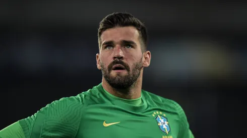 Alisson jogador do Brasil durante aquecimento antes da partida contra o Peru no estadio Engenhao pelo campeonato Copa America 2021.