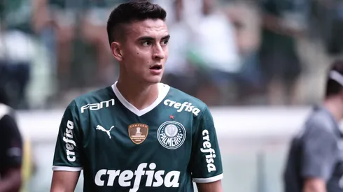 Eduard Atuesta jogador do Palmeiras durante partida contra o Santo Andre no estadio Arena Allianz Parque pelo campeonato Paulista 2022.