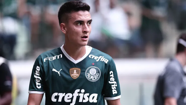 Eduard Atuesta jogador do Palmeiras durante partida contra o Santo Andre no estadio Arena Allianz Parque pelo campeonato Paulista 2022.