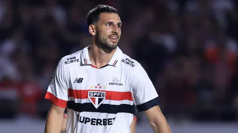 Calleri jogador do São Paulo durante partida contra o Flamengo no estadio Morumbi pelo campeonato Brasileiro A 2024.