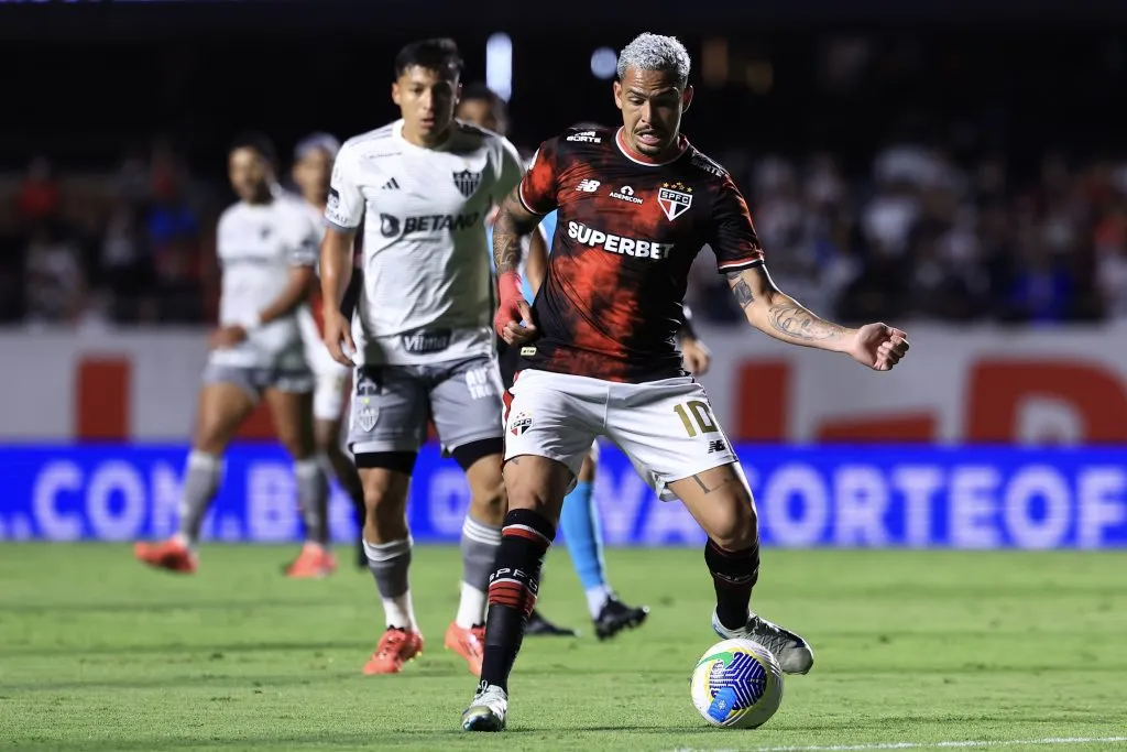 Luciano jogador do Sao Paulo durante partida contra o Atlético-MG no Morumbi pelo campeonato Brasileiro A 2024. Foto: Marcello Zambrana/AGIF