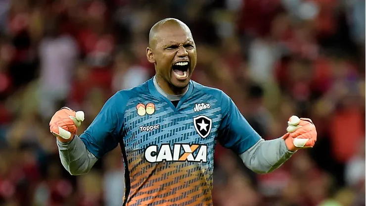 Jefferson, ex-jogador do Botafogo, durante partida contra o Flamengo, pelo Campeonato Carioca de 2018.