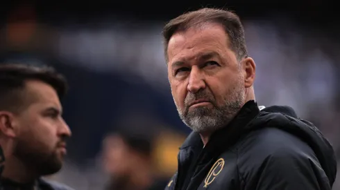 Augusto Melo, presidente do Corinthians, durante partida contra o Flamengo (Foto: Ettore Chiereguini/AGIF)