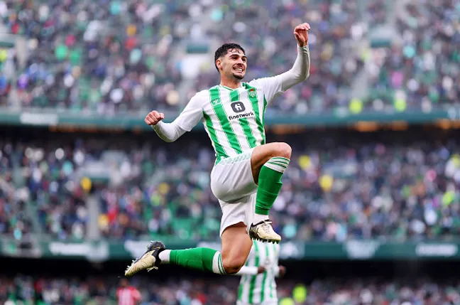 Johnny comemorando gol pelo Real Bétis – (Photo by Fran Santiago/Getty Images)