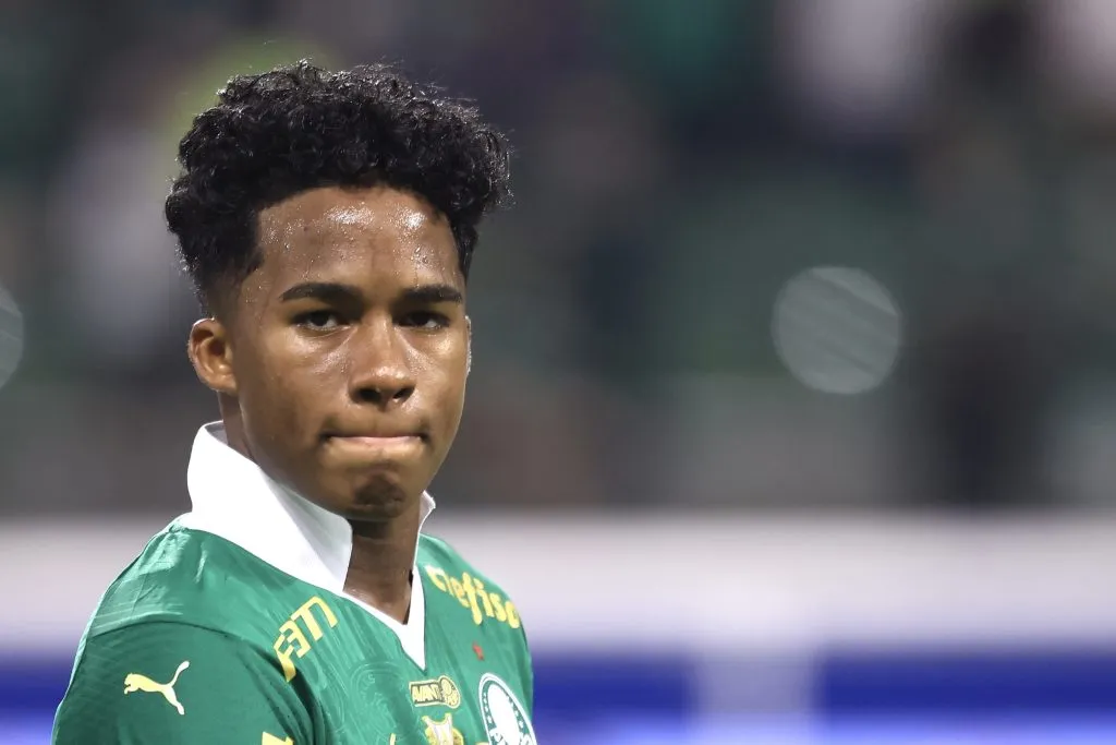 Endrick jogador do Palmeiras durante partida contra o Botafogo-SP no estadio Arena Allianz Parque pelo campeonato Copa Do Brasil 2024. Foto: Marcello Zambrana/AGIF