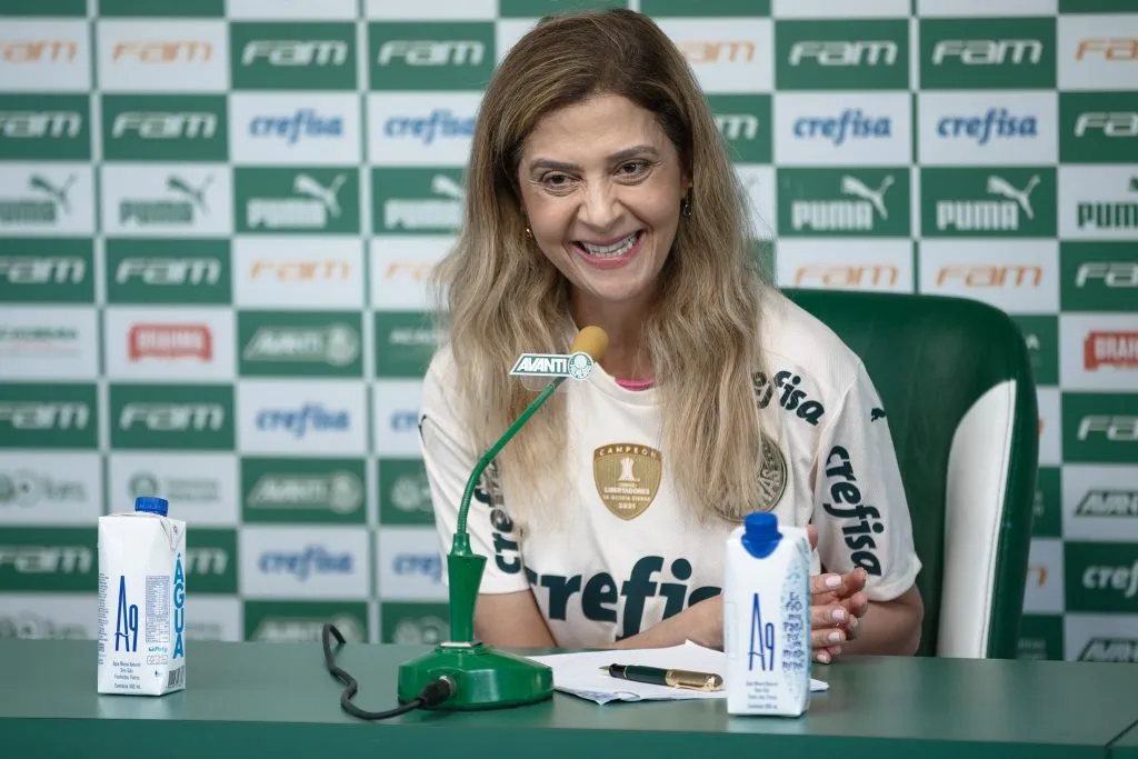 SP – Sao Paulo – 16/12/2021 – PALMEIRAS, COLETIVA PRESIDENTE – A Presidente do Palmeiras Leila Pereira durante coletiva de imprensa realizada no CT Barra Funda. Foto: Ettore Chiereguini/AGIF