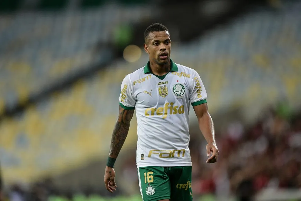 Caio Paulista jogador do Palmeiras durante partida contra o Flamengo no estadio Maracana pelo campeonato Brasileiro A 2024. Foto: Thiago Ribeiro/AGIF