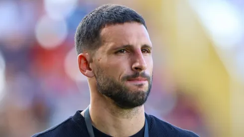 Calleri, jogador do São Paulo, durante chegada da equipe para partida contra o RB Bragantino pelo Brasileirão Betano.