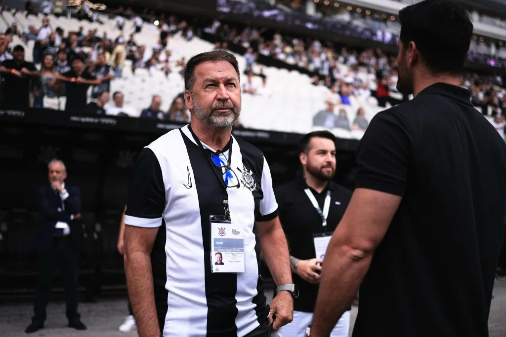 SP – SAO PAULO – 21/09/2024 – BRASILEIRO A 2024, CORINTHIANS X ATLETICO-GO – Augusto Melo presidente do Corinthians durante partida contra o Atletico-GO na Arena Corinthians pelo campeonato Brasileiro A 2024. Foto: Ettore Chiereguini/AGIF