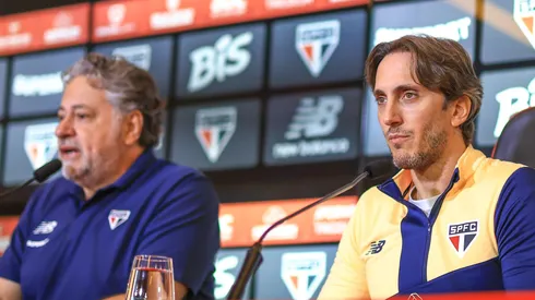 Julio Casares e Zubeldía, presidente e treinador do São Paulo respectivamente
