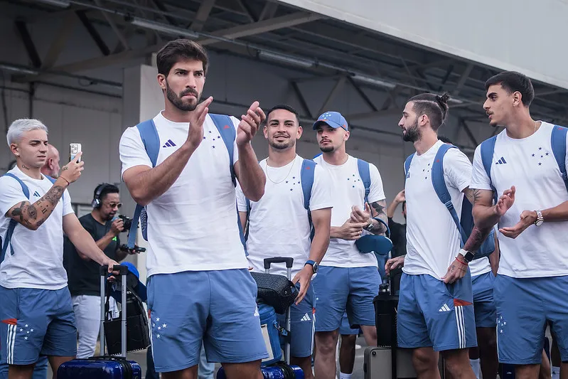 Despedida dos jogadores do Cruzeiro antes da decisão Foto: Gustavo Aleixo/Cruzeiro