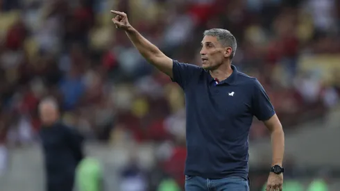 RIO DE JANEIRO, BRAZIL – JULY 11: Head coach Juan Pablo Vojvoda of Fortaleza reacts during the match between Flamengo and Fortaleza as part of Brasileirao 2024 at Maracana Stadium on July 11, 2024 in Rio de Janeiro, Brazil. (Photo by Wagner Meier/Getty Images)