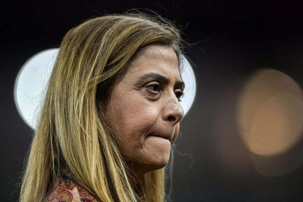 Leila Pereira presidente do Palmeiras durante partida contra o Flamengo no estadio Maracana pelo campeonato Brasileiro A 2024. Foto: Thiago Ribeiro/AGIF