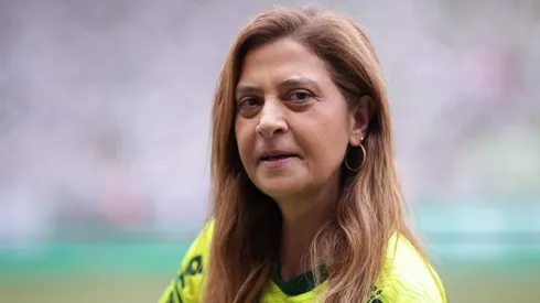 Leila pereira, presidente do Palmeiras, durante partida contra o Fortaleza (Foto: Ettore Chiereguini/AGIF)