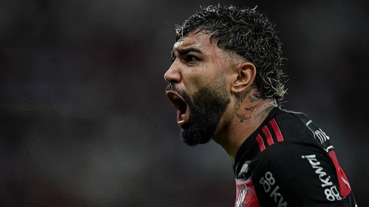 Gabigol jogador do Flamengo durante partida contra o Athletico-PR no estádio Maracanã pelo campeonato Brasileiro A 2024. Foto: Thiago Ribeiro/AGIF