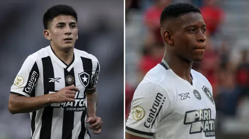 Foto 1: Jorge Rodrigues/AGIF / Foto 2: Robson Mafra/AGIF – Almada e Luiz Henrique em ação pelo Botafogo.