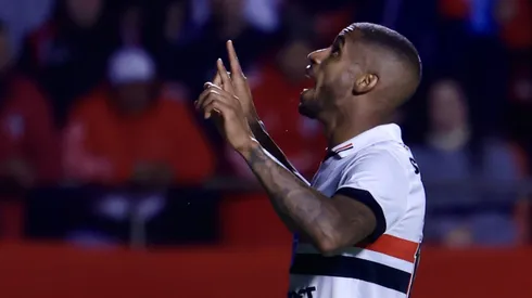 SP – SAO PAULO – 06/07/2024 – BRASILEIRO A 2024, SAO PAULO X BRAGANTINO – Andre Silva jogador do Sao Paulo comemora seu gol durante partida contra o Bragantino no estadio Morumbi pelo campeonato Brasileiro A 2024. Foto: Marcello Zambrana/AGIF