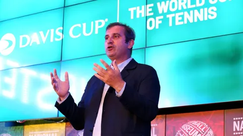 Ferran Soriano, CEO e Diretor Geral do Manchester City fala durante um jantar de gala antes da fase de grupos da final da Copa Davis de 2023 – Manchester no National Football Museum em 10 de setembro de 2023 em Manchester, Inglaterra. Foto: Barrington Coombs/Getty Images para LTA