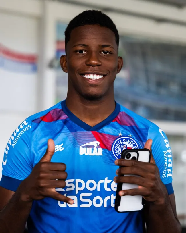 Atacante Ruan Pablo, do Bahia, em treino na Cidade Tricolor (Imagem: Letícia Martins/EC Bahia)