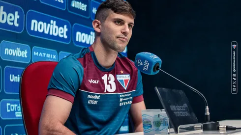 Foto: Mateus Lotif / Fortaleza EC – Kuscevic em entrevista coletiva no Fortaleza.