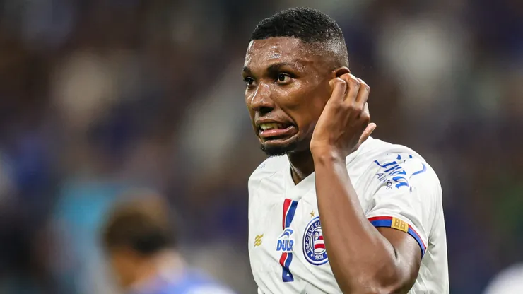 Kanu, jogador do Bahia, durante partida contra o Cruzeiro, pelo Brasileirão Betano.