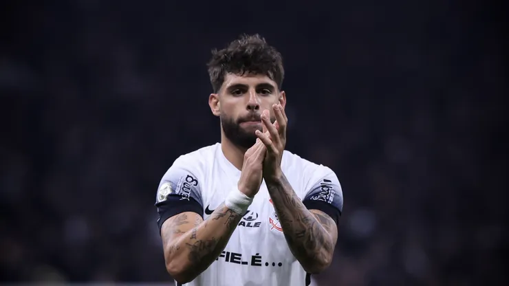 Yuri Alberto jogador do Corinthians comemora seu gol durante partida contra o Grêmio no estádio Arena Corinthians pelo campeonato Brasileiro A 2024. Foto: Marcello Zambrana/AGIF